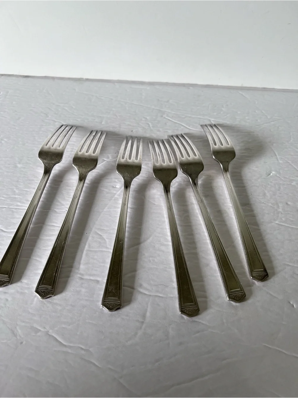 VTG 1847 Rogers Bros Silverware Not Mono Anniversary Pattern 6 Dinner Forks